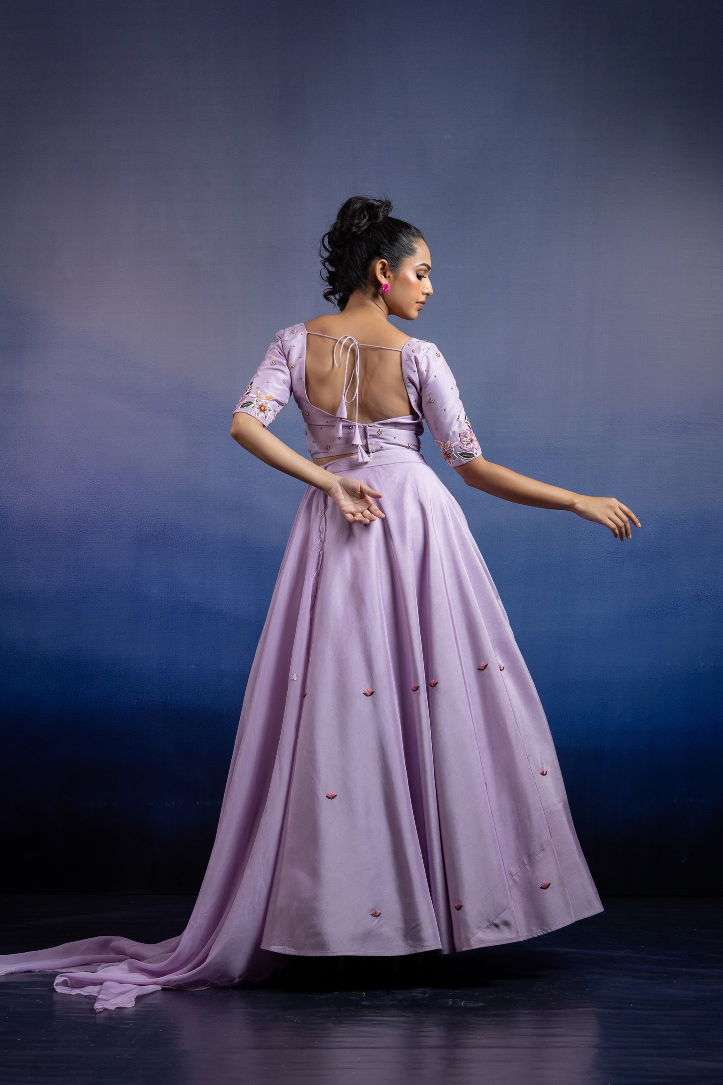 Lavender Silk Carnival Lehenga Set
