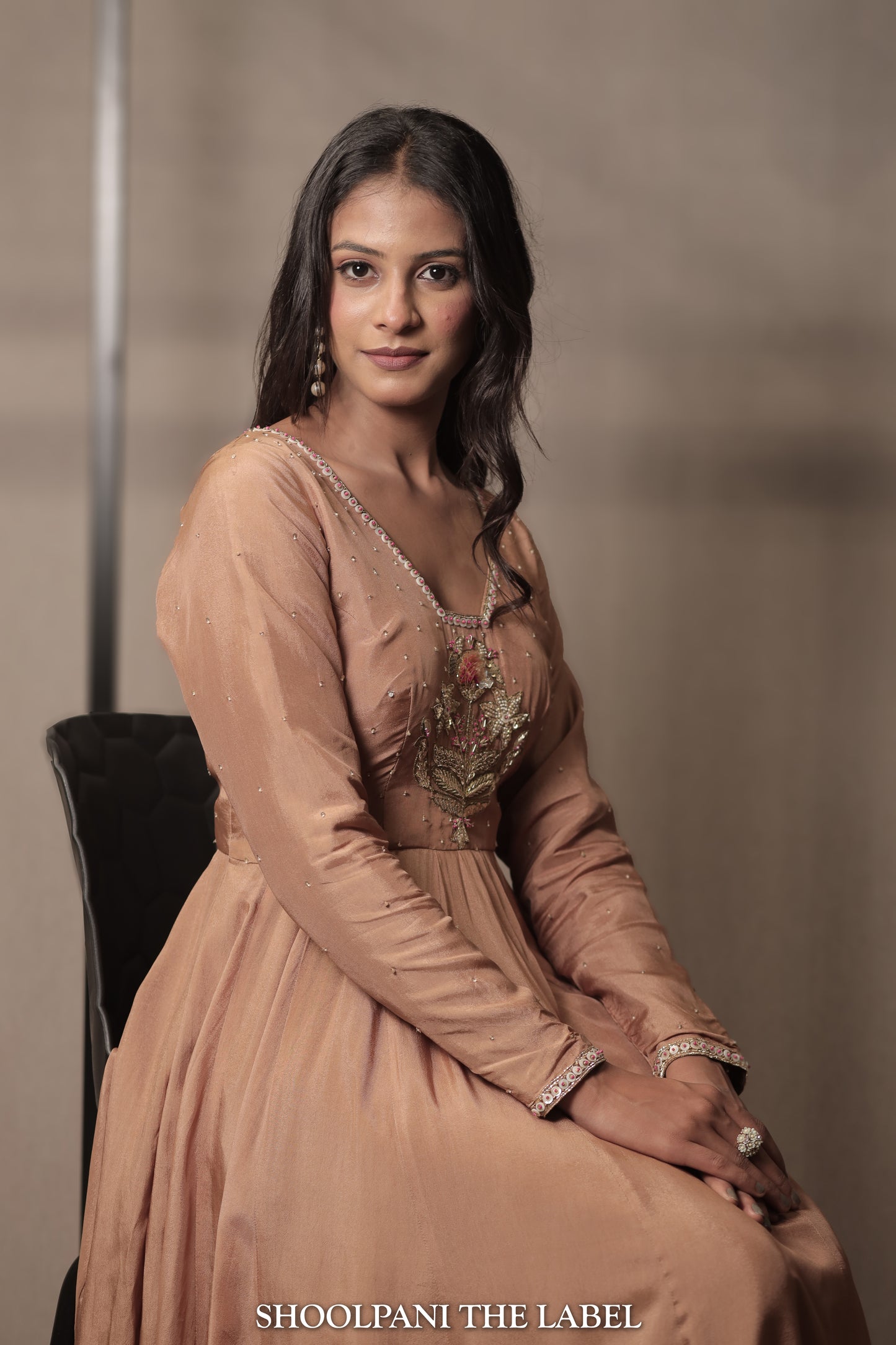 Vasant Beige Anarkali: Timeless Elegance