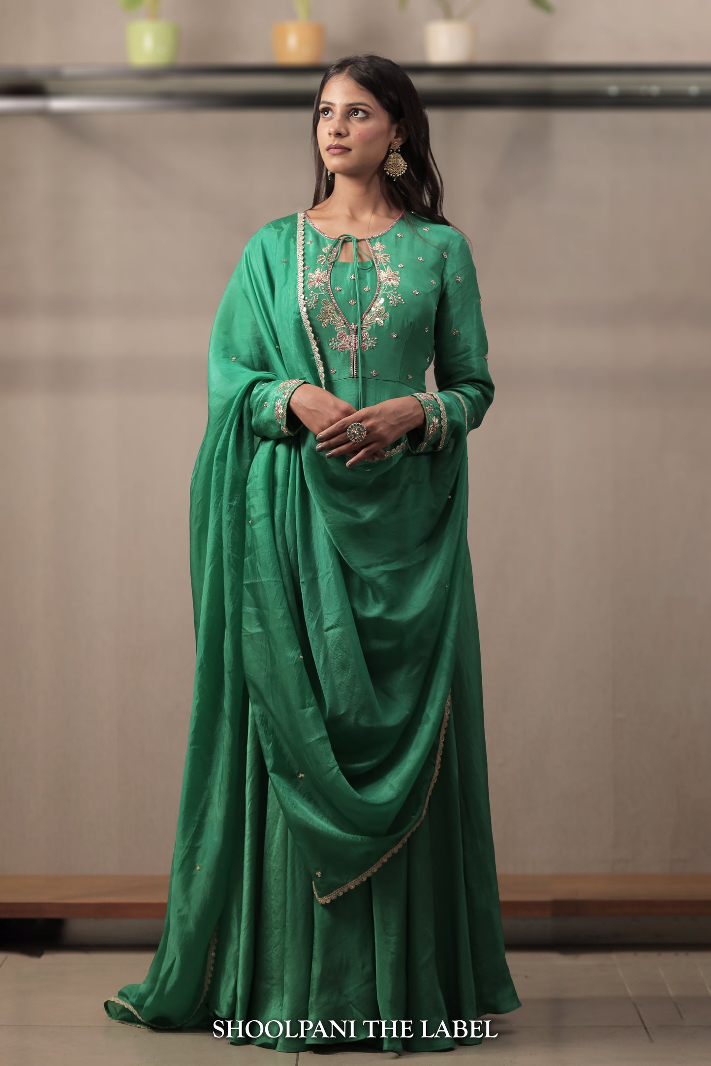 Elegant Green Anarkali from the Vasant Collection