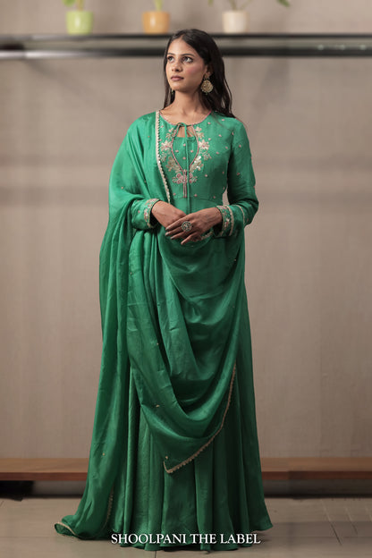 Elegant Green Anarkali from the Vasant Collection