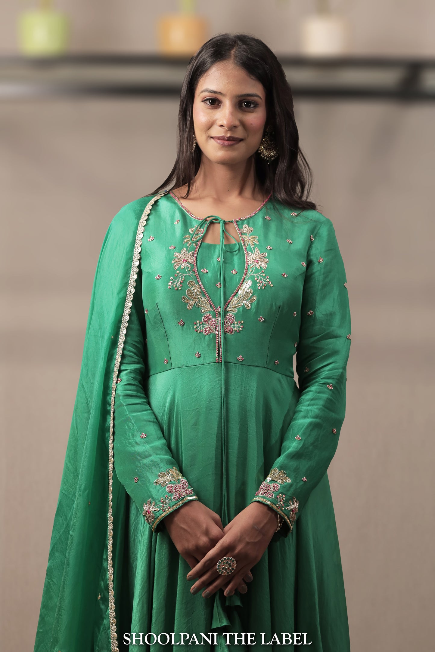 Elegant Green Anarkali from the Vasant Collection