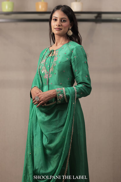 Elegant Green Anarkali from the Vasant Collection