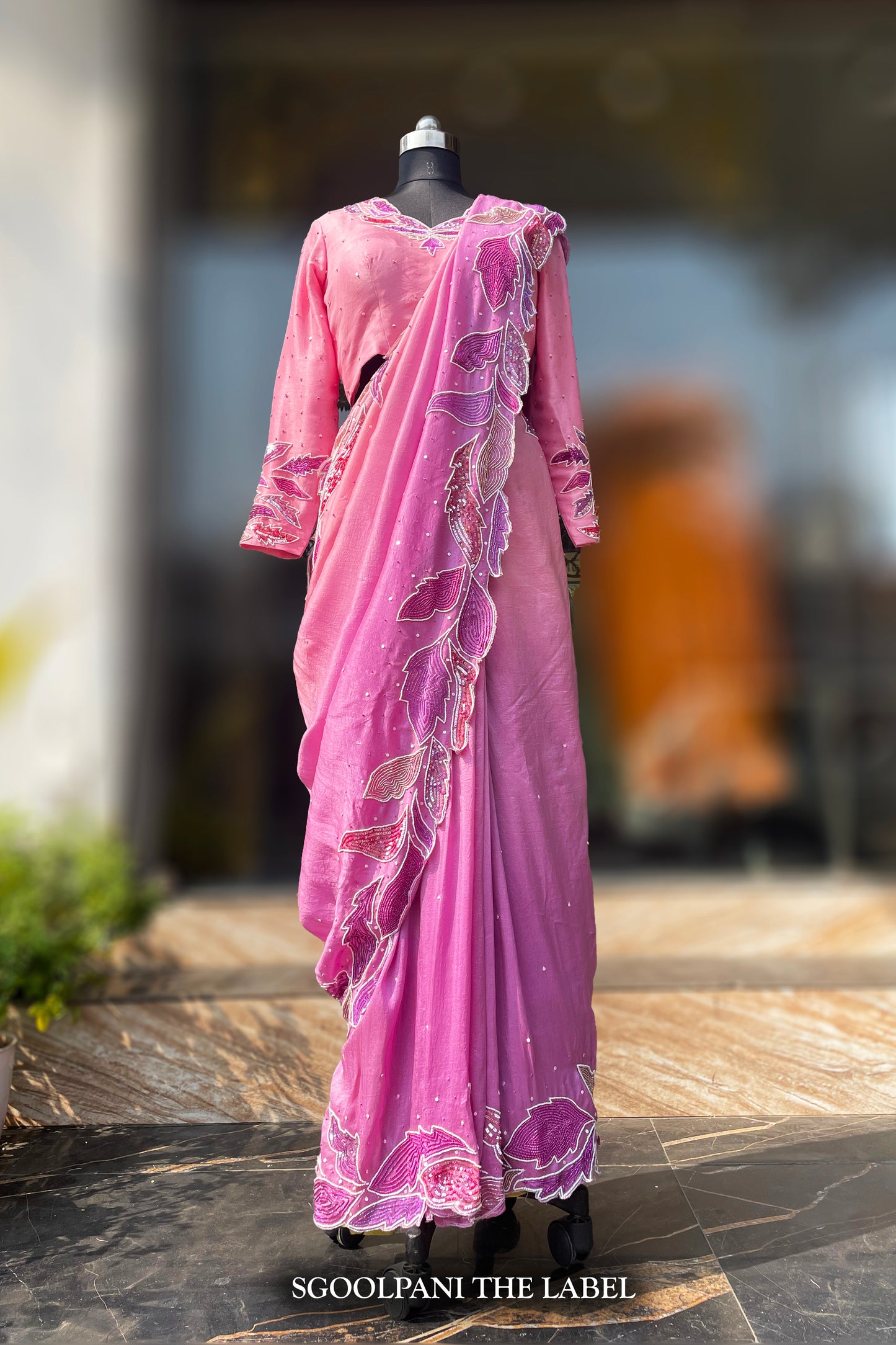 Shaded Pink Blossom Saree