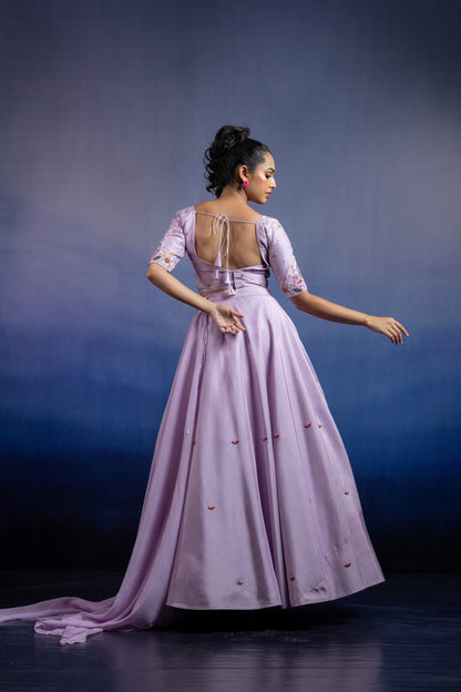 Lavender Silk Carnival Lehenga Set