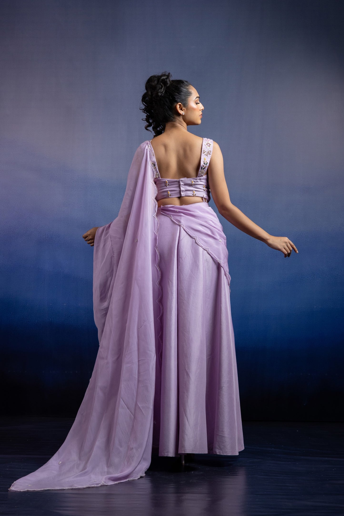 Gulabika Floral Palazzo Set Lavender