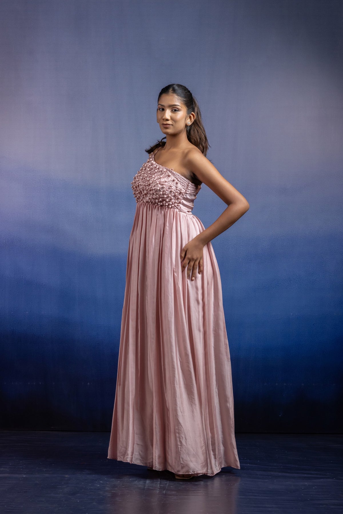 The Nayara Bloom Off Shoulder Gown - Button Bloom