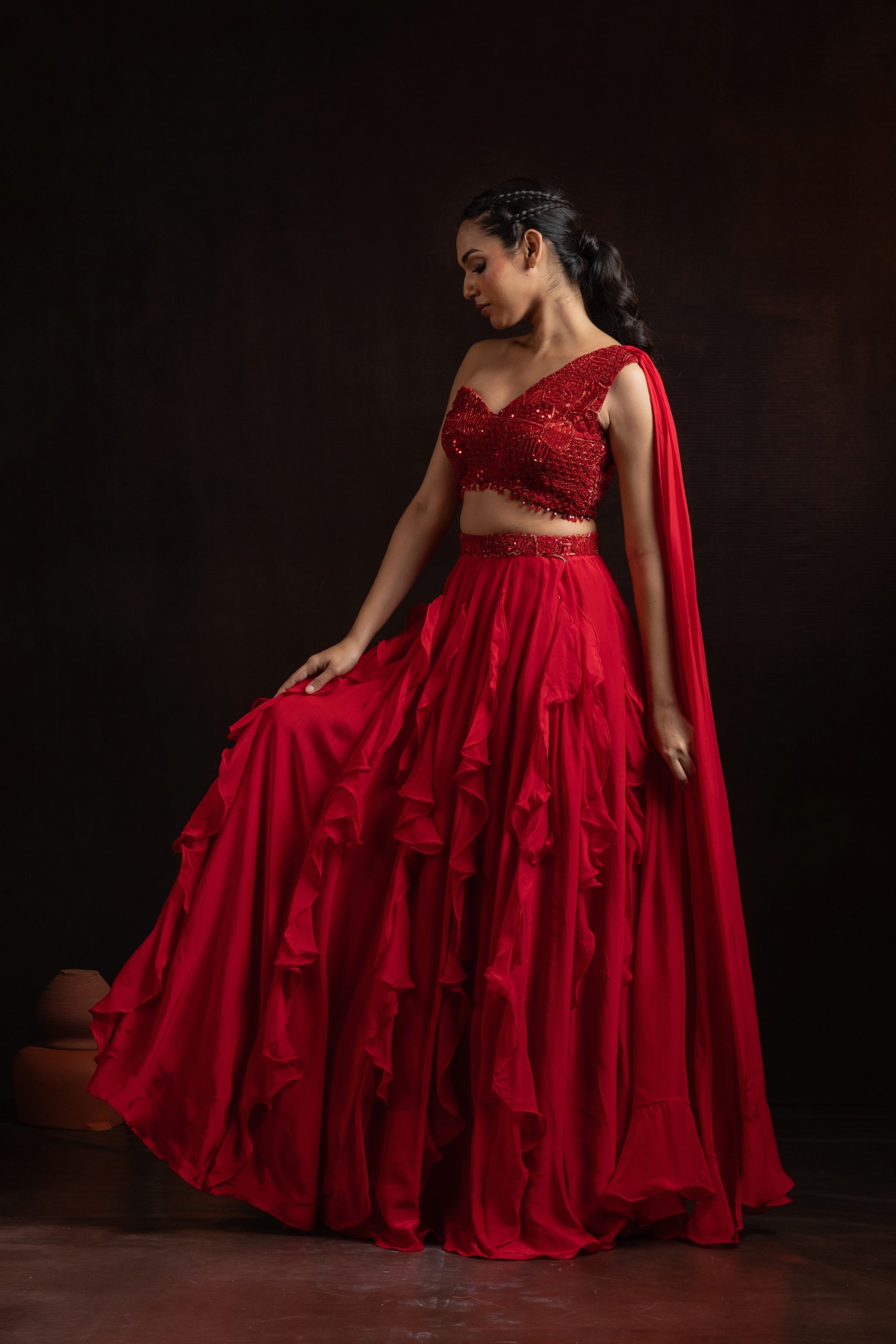 Nazm Ruffled Skirt Set - Jashn