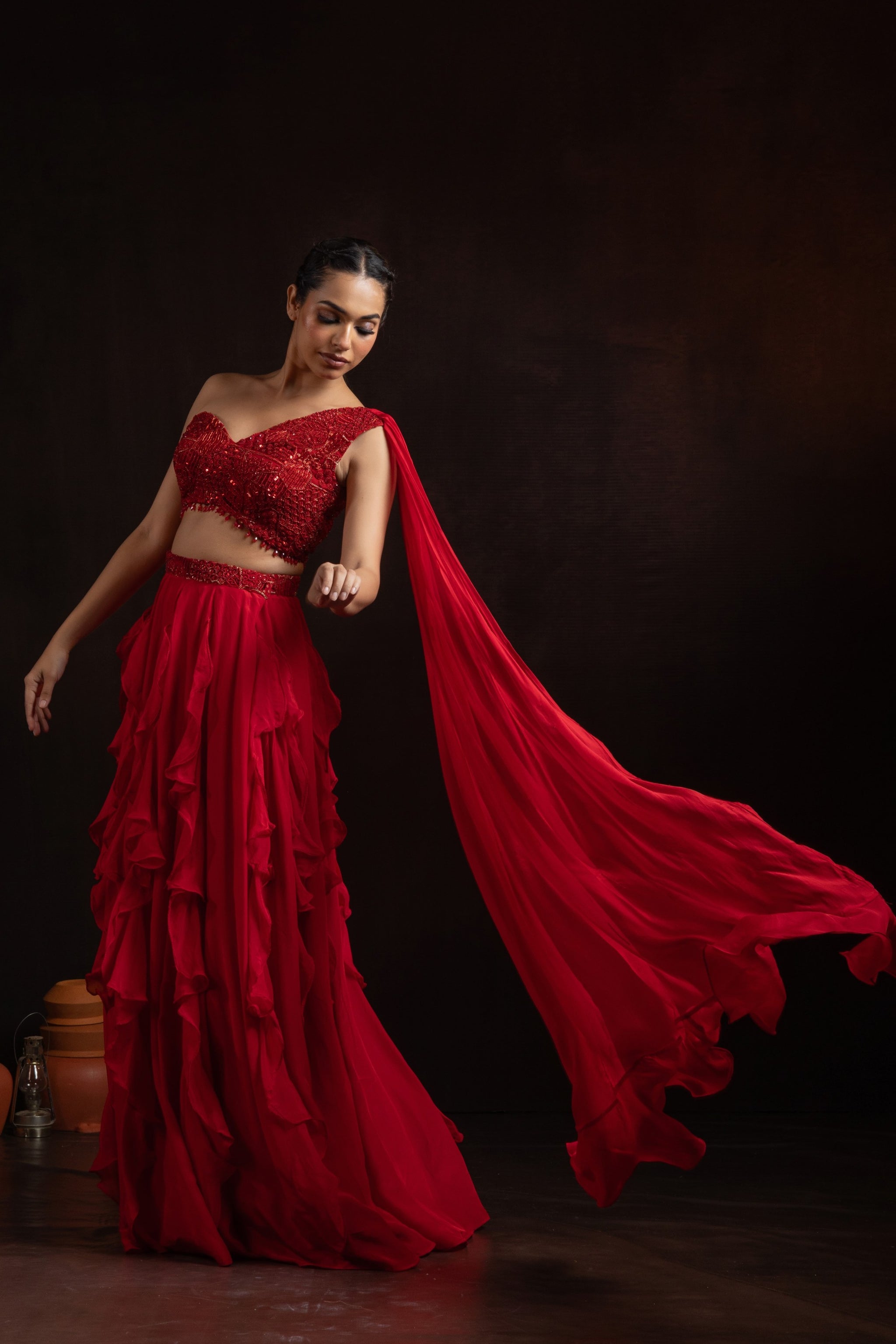 Nazm Ruffled Skirt Set - Jashn