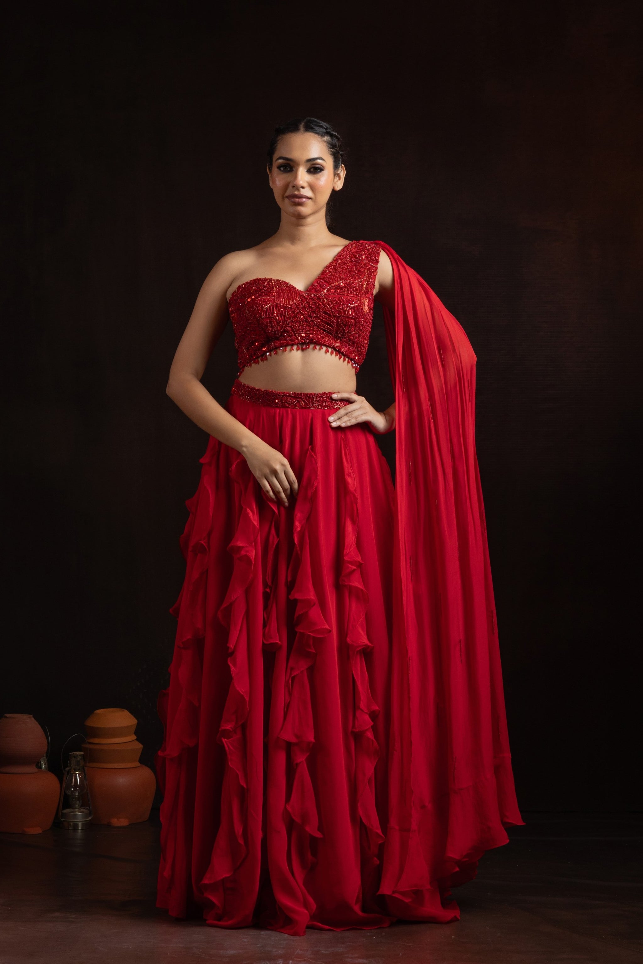 Nazm Ruffled Skirt Set - Jashn
