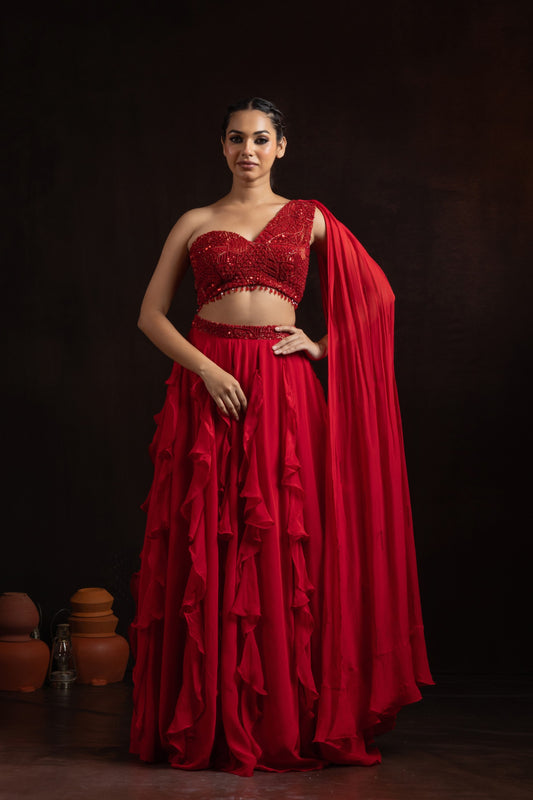 Nazm Ruffled Skirt Set - Jashn