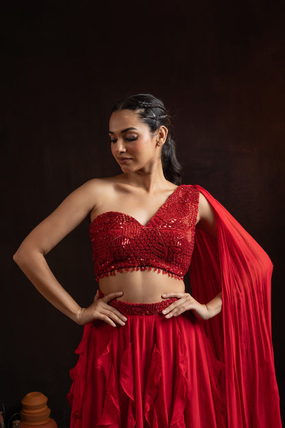 Nazm Ruffled Skirt Set - Jashn