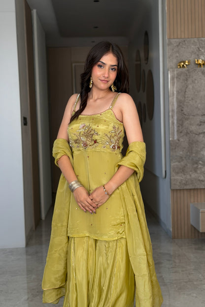 Swarna Sutra Kurti & Sharara Set - Aari