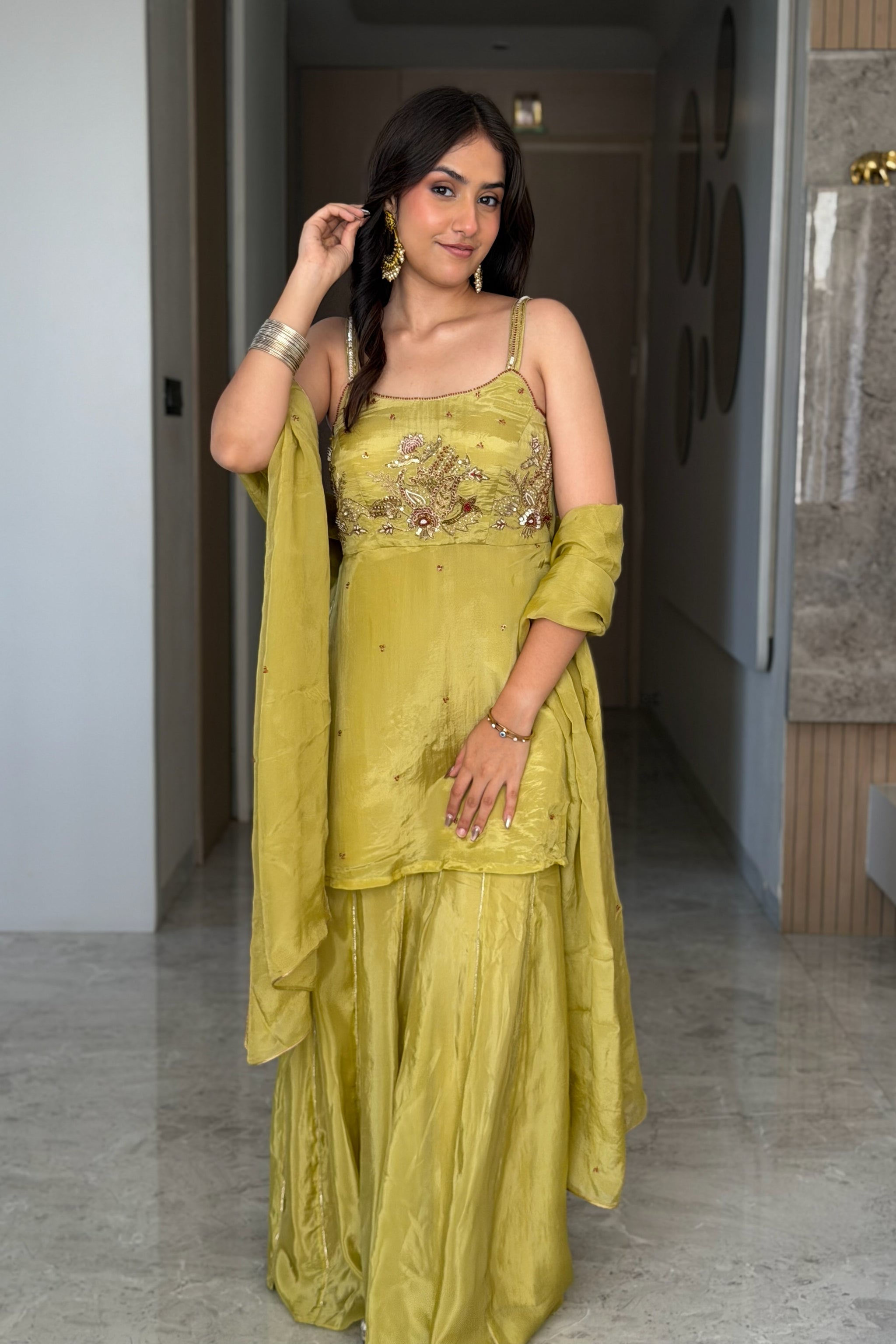 Swarna Sutra Kurti & Sharara Set - Aari