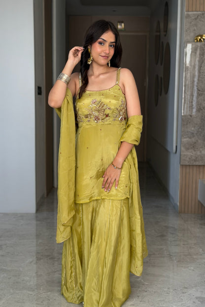 Swarna Sutra Kurti & Sharara Set - Aari