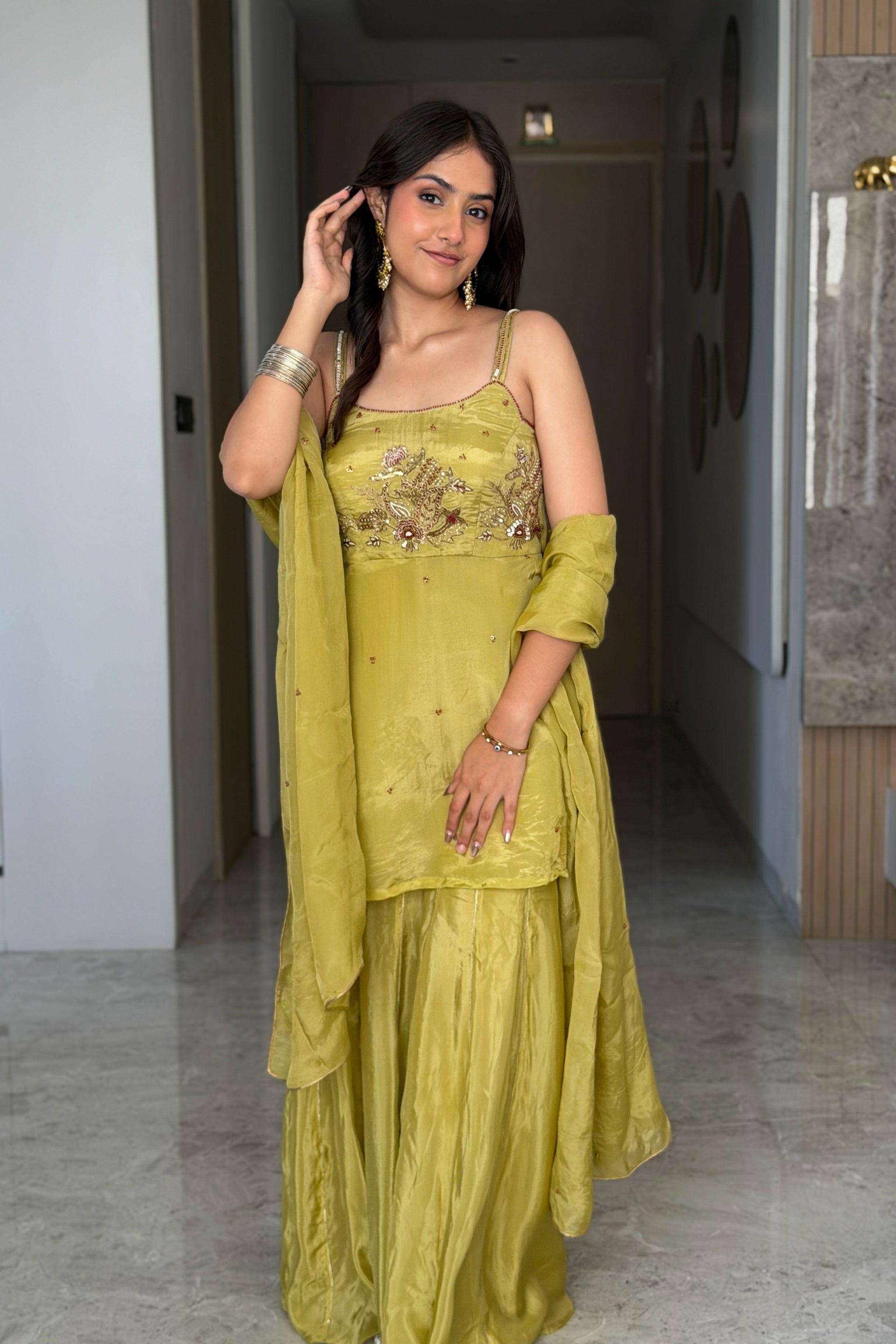 Swarna Sutra Kurti & Sharara Set - Aari